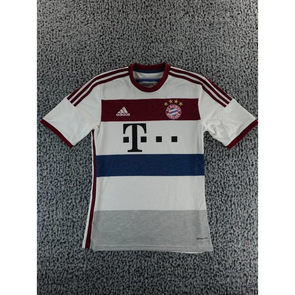 Adidas FC Bayern‎ Munich Soccer Jersey Climalite White Red Blue Men's 2014 Small